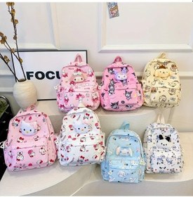 Resim Fochsia Beyaz Pooch Köpekli Sanrio Hello Kitty Sırt Çantası Okul Gezi Spor Beyaz Pacha Köpeği 