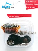 Resim Klinkshop Bez Bebek Ayakkabısı Kuşgözü Çekiçle Uygulama Aparatı Ve 25 Adet 2,5 Mm Nikel Renk Kuşgözü 