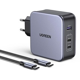 Resim Ugreen Nexode 140W USB Type-C QC 4.0 PD 3.1 GaN 3 Portlu Hızlı Şarj Cihazı 