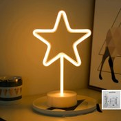 Resim 1 adet Yıldız Şekilli LED Neon İşareti, Pil ile Çalışan Gece Lambası, Plastik Malzeme, Anahtar Kontrolü, Çok Amaçlı Masa Dekoru, Yatak Odası, Düğün, Doğum Günü Partisi, Oyun Odası, Ev Dekorasyonu, Anneler Günü Hediyesi, Aile Toplantısı, Pil Dahil Değil 