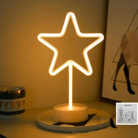 Resim 1 adet Yıldız Şekilli LED Neon İşareti, Pil ile Çalışan Gece Lambası, Plastik Malzeme, Anahtar Kontrolü, Çok Amaçlı Masa Dekoru, Yatak Odası, Düğün, Doğum Günü Partisi, Oyun Odası, Ev Dekorasyonu, Anneler Günü Hediyesi, Aile Toplantısı, Pil Dahil Değil 