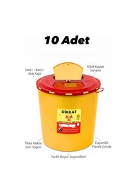 Resim Tıbbi Atık Kovası, Enfekte Kovası Sarı Renk , Hijyenik Ve Güvenli Kullanım 1.3 Litre Tüm Adetler Turuncu 
