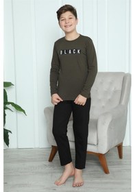 Resim Akbeniz Erkek Çocuk Penye Pijama Takım 20419 Haki 
