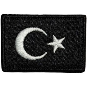 Resim Ex Patch Siyah Türk Bayrağı Peç Patch Arma 6 X 4 Cm 