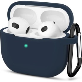 Resim Airpods 3.nesil Kılıf Silikon Kancalı Kılıf Lacivert 