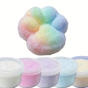 Resim 1 Adet Sıkma Oyuncak, Renkli Flocking Tozu, Gerçekçi Peluş Kedi Patisi DIY Yumuşak El İşi Projesi İçin, Naylon Malzeme, Tüm Mevsimlerde Kullanım, Yaratıcı Sanat | Çok Amaçlı El İşi Tozu 