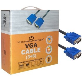 Resim Powermaster Vga Kablo 15 Pin 3+6 Erkek/erkek 10m Kutulu 