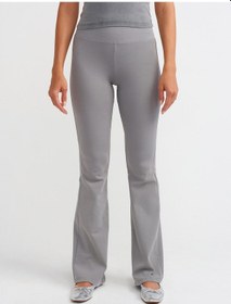 Resim Dilvin Fitilli İspanyol Paça Pantalon Gri 