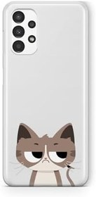 Resim Multitronic Samsung Galaxy A53 Uyumlu Kedi Tasarım Baskılı Şeffaf Kılıf 