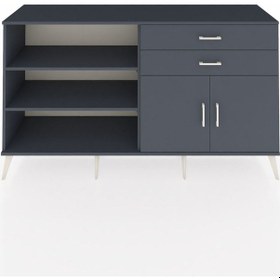 Resim Hyperion Konsol 3 Raflı 2 Çekmeceli 2 Kapaklı 176x44x99 Antrasit- Antrasit-antrasit 