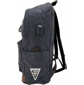 Resim Ççs London 51568 Kanvas Usb Sırt Çantası Siyah 