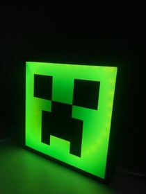 Resim Devotech Minecraft Creeper Led lighbox masa lambası 
