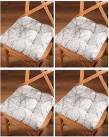 Resim Altınpamuk 4'lü Lüx Gold Pofidik Damaks Sandalye Minderi Özel Dikişli Bağcıklı 40x40cm 001 