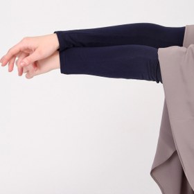 Resim manolyaşal islamic hijab Likralı Kaymayan Kurtarıcı 1 Çift Tesettür Kolluk Lacivert 
