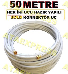 Resim 50 Metre Hazir Uydu Çanak Anten Kablosu 50 M 
