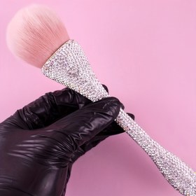 Resim Tırnak Tozu Temizleme Fırçası, Kristal Kakmalı Akrilik Sap, Dökülmeyen Yumuşak Kıllar, Manikür, Allık, Kontürleme için Çok Fonksiyonlu, Parlak Kristal Kalem Tasarımı, Taşınabilir Güzellik Alet Seti 