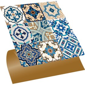 Resim Tink Kendinden Yapışkanlı Etnik Karo Desenli Pvc Karo 30x30 cm (56 Adet) 5m2 