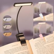 Resim Şarj Edilebilir Klipsli LED Kitap Işığı Ayarlanabilir Boynu, 3 Renk Modu ve 10 Parlaklık Seviyesi - Yatakta Gece Okuma, Çalışma veya Oturma Odası İçin Mükemmel - Kitap Severler İçin İdeal Hediye 