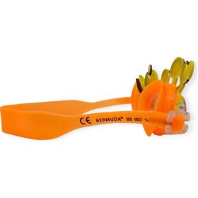 Resim Çocuk Yüzücü Gözlüğü Silikon Taşıma Çantalı Turuncu Yengeç - 9014 Çok Renkli 