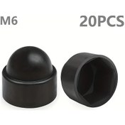 Resim Gaojunshop01 20 Adet M6 Siyah Plastik Altıgen Koruyucu Somun Kapakları Toz Ve Pas Korumalı 