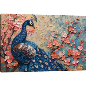 Resim Tavus Kuşu ve Pembelik - 120x80 ( Çok Satan ) 