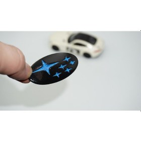 Resim Dk Tuning Direksiyon Siyah Mavi Amblem Logo Arma Subaru İle Uyuml 