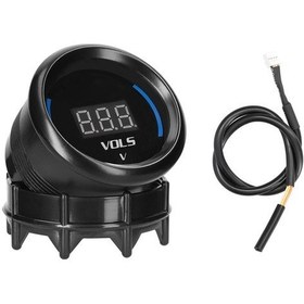 Resim Pazly 52mm Araç Voltmetresi - 8-18v Dijital Led Gösterge, Alarmlı Otomobil, Kamyon, Motosiklet 