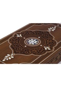 Resim Helena Wood Art Topkapı Sedef Kakma Oymalı Nakışlı Ahşap Tavla Se 