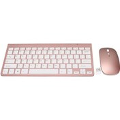 Resim 78 Tuşlar Kablosuz Klavye Ve Fare Combo, 2.4g Kablosuz Ergonomi Sessiz Düğme Seti Gül Altın Diğer 