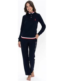 Resim U.s Polo Assn. 20112 Kadın Uzun Kollu Dik Yaka Rahat Ev Giyim-lacivert Lacivert 