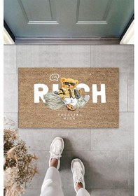 Resim Bej Kapı Önü Paspası Rich Ayıcık Desen K-3348 