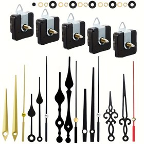 Resim Çeşitli Akrep El Tipi ile 5 Set Kuvars Saat Mekanizması Tamir & Değiştirme Kiti - DIY Duvar Saati Parçaları, Plastik, Kolay Montaj 