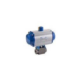 Resim ÇİFT ETKİLİ PNÖMATİK AKTÜATÖRLÜ HİDROLİK 2 YOLLU KÜRESEL VANALAR (AISI 316-L PASLANMAZ) 