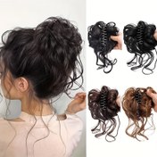 Resim Kadınlar için Hacimli Pençe Tokalı Dağınık Topuz Saç Parçası - Doğal Görünümlü, Kabarık Scrunchie At Kuyruğu Uzatması Siyah, Kahverengi, Sarışın | Çok Yönlü & Kolay Takılabilir 