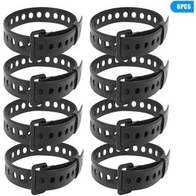 Resim Xuweiwei 8 Black Esnek Sıkıştırma Kayışları 1772 Inch Tpu Esnek Kordon Düzenleyici Hortum Kablo Ve Bagaj İçin 