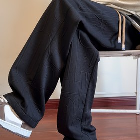 Resim Erkekler için Rahat Düz Paça Pantolonlar Elastik Bel ve İpli - Bej Jakar Kumaş, İlkbahar/Sonbahar Dış Mekan Boş Zamanları İçin Gevşek Kesim, Günlük Giyim İçin Mükemmel, Pürüzsüz Dokulu Kumaş 