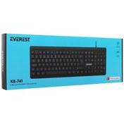 Resim EVEREST KB-741, USB Kablolu, Türkçe Q, 2 metre Bakır Kablolu, Standart Klavye (Siyah) 
