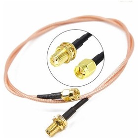 Resim RG316 50cm SMA Erkek Dişi Kablo RF Uzatma Kablosu 50 Ohm 0-6Ghz 
