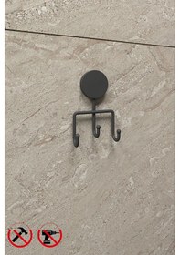 Resim Alper Banyo Lotus Siyah Yapışkanlı Banyo Mutfak Üçlü Askılık - İster Yapıştır İster Montajla Çok Renkli 