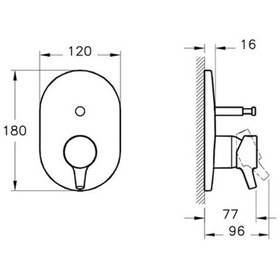Resim Artema A42227 Nest Trendy Ankastre Banyo Bataryası Sıva Üstü Krom 