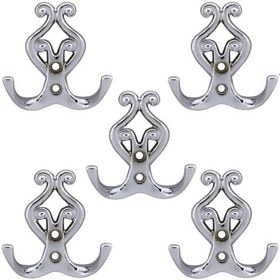 Resim (5 ADET) Sırma Krom Metal Portmanto Vestiyer Duvar Dolap Elbise Askısı Kapı Askılığı Askılık 