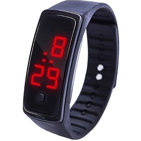 Resim Rogfer Led Dijital Ekran Silikon Bilezik Çocuk Elektronik Saat Siyah Çok Renkli Çok Renkli 