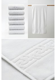 Resim 6'lı Rita El Havlusu - 50x90 Cm, 240gr, %100 Pamuk, Spa Ve Otel Havlusu, Günlük Kullanıma Uygun Beyaz 