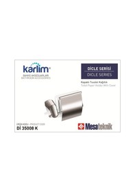 Resim Boheme Karlim Dicle Serisi Kapaklı Tuvalet Kağıtlığı Krom Krom 