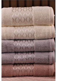 Resim Özdilek Elissa 6'lı Pamuklu Su Emiciliği Yüksek 50 80 El Yüz Havlusu Bej-gri-krem Çok Renkli 