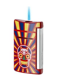 Resim S.t. Dupont Minijet Puro Çakmak Los Muertos Kırmızı 10086 