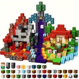 Resim 300/150 adet Manyetik Yapı Blokları - Manyetik Yapı Blokları Oyuncak Çocuklar İçin, Manyetik Yapı Blokları Küpler, Çocuklar İçin Yığma Manyetikler, Erkekler ve Kızlar İçin Yaratıcı Noel Doğum Günü Hediyeleri 