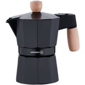 Resim Korkmaz Etna 3 Fincan Siyah Moka Pot 150 ml A5572 