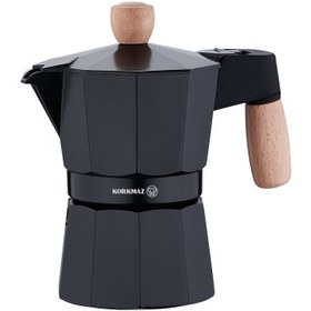 Resim Korkmaz Etna 3 Fincan Siyah Moka Pot 150 ml A5572 