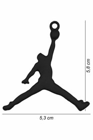 Resim Rua Jewelry Michael Jordan Smaç Kolye Siyah Kaplama Top Zincirli 